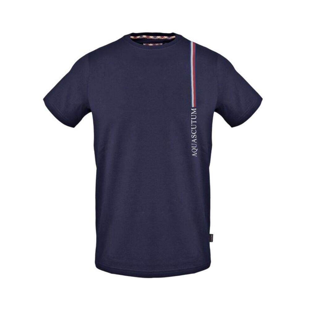 Aquascutum Mens Stripe T-Shirt / Navy